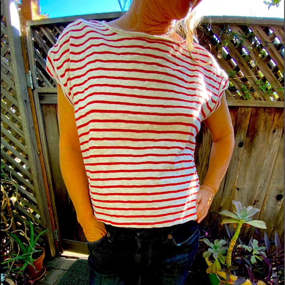 Red & White Striped Top